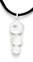 Kette "Cascara Blue & White" ca. 42 cm  Silb. 925